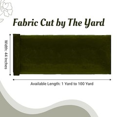 MDS 5 Yard Sheer Organza Fabric for Wedding Party – Olive Green