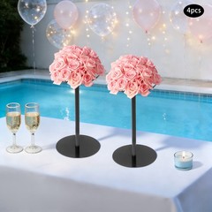 4Pcs 40cm Wedding Flower Stands,Black Metal Flower Stand for Table Centerpieces