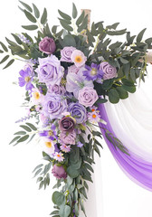 Deluxe Wedding Arch Flowers & Drapes Kit – Purple Sage Silk Arrangements