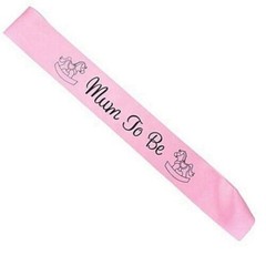 Party sash Pink SHOWER SASH MUM SHOWER Boy Girl White SASH Baby simple color