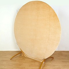 CHAMPAGNE 7.5 ft Velvet Round Backdrop STAND COVER Wedding Party Decorations