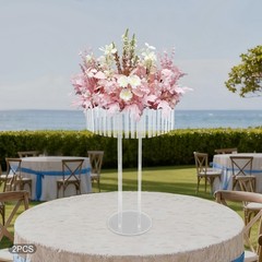 2 Pcs Wedding Flower Stand Clear Flower Holder Acrylic Wedding Flower Stand
