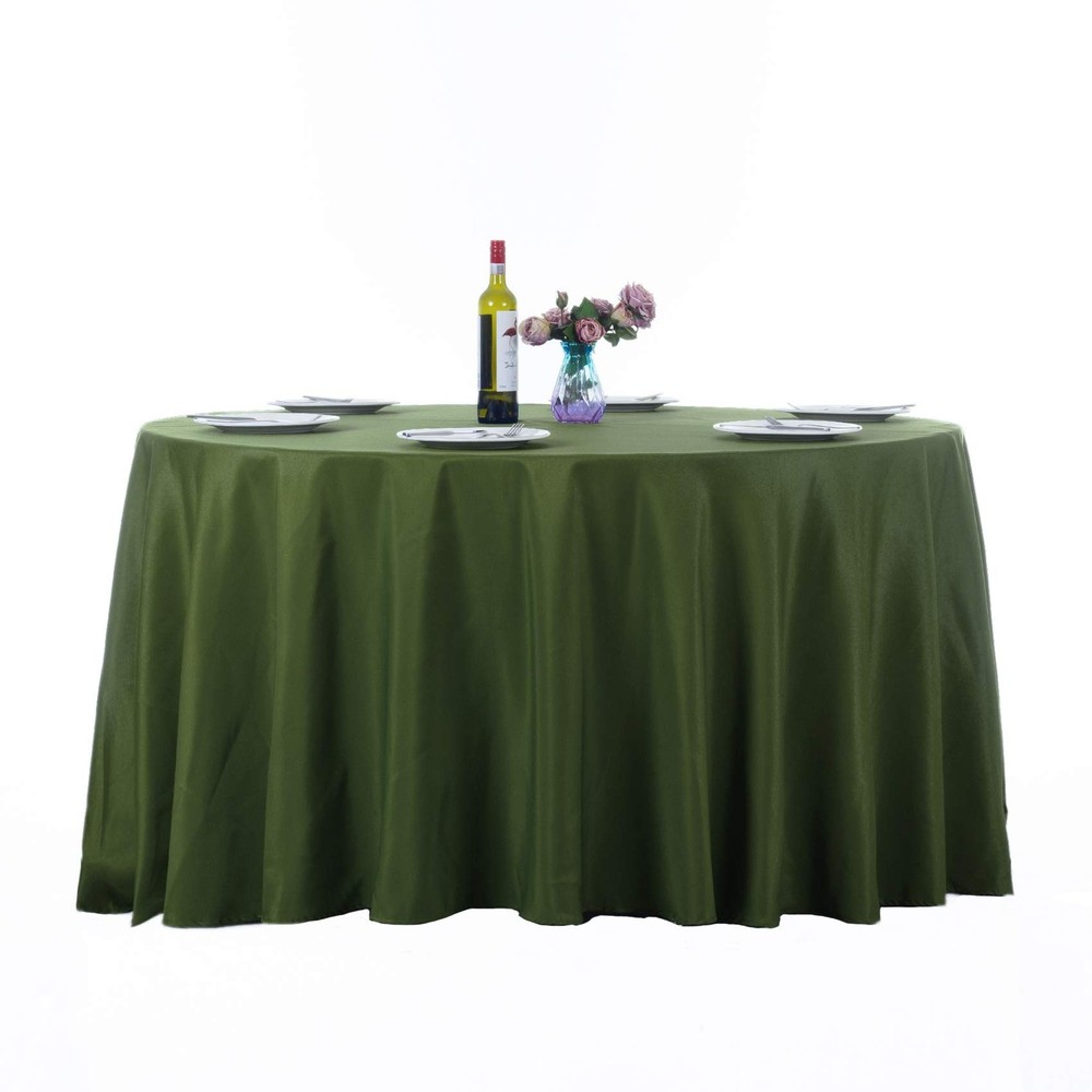 Ascoza 2pack 120 Inch Willow Round Tablecloth in Washable Polyester Fabric fo…