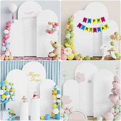 Set of 3 Wedding Arch Cover Spandex Fitted Wedding Arch 4FT, 5FT, 6FT White