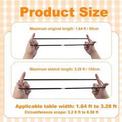 Table Bungees Tablecloth Strap Bands, 6 Pieces Black Elastic Windproof Band C…
