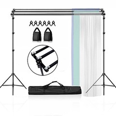 8×10 ft Black Triple Crossbar Adjustable Photo Backdrop Stand Party Supplies