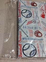 Baseball Tablecloth Baseball 87x 51 Inches ? Plastic Covering All Over Baseball