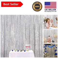 Stunning 6FT x 8FT Silver Sequin Photography Backdrop for Glamorous Occasions