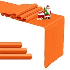 4-Pack Satin Table Runner 12 x 108 Inch Long Bright and 12″x108″ 4PCS Orange