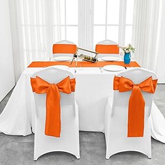 4-Pack Satin Table Runner 12 x 108 Inch Long Bright and 12″x108″ 4PCS Orange