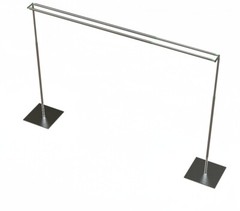 DOUBLE CROSS BAR ADJUSTABLE QUICK BACKDROP KIT 10 FT x 10 FT PIPE WITHOUT DRAPE