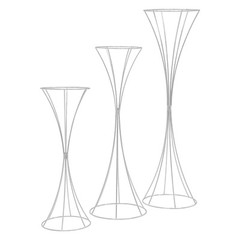 3pcs Modern Flower Stands Hourglass Shape Flower Stand Iron For Party Silver New