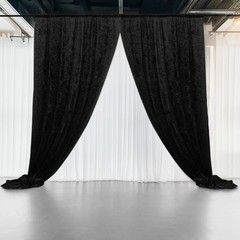 BLACK 5 ft Premium Velvet Backdrop Curtain Party Wedding Event Booth Decorations