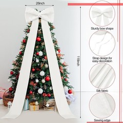 Extra Large White Satin Bow Decoration – 118×28 Inch