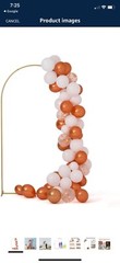 6.6FT x 3.3FT Gold Metal Arch Backdrop Stand Frame for Wedding, Christmas, Party