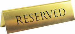 6pc Gold Stainless Steel Reserved Table Signs 6×1.5in Double Sided Tent