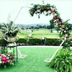 6/10/20 ft Adjustable Wedding Backdrop Stand Background Curtain Pipe Stage White