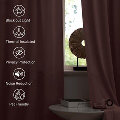 Soft Velvet Wild Rose Curtains 105 inches Privacy Drapes, 2 Panels | 300GSM S…