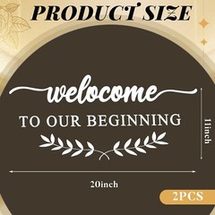 2 Pieces Wedding Mirror Decal 20 x 11 Vinyl Welcome to Our Wedding Sign Custo…