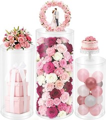 5Pcs Cylinder Stands for Party Pedestal Display Plinth Pillars for Wedding Decor