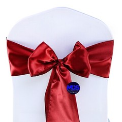 100 APPLE RED Satin Chair Sashes Bows Wedding Party Banquet Event DIY Decoration