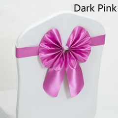 10X Chair Sash Bow Satin Bowknot Solid Slider Seat Band Wedding Party Decor Kits