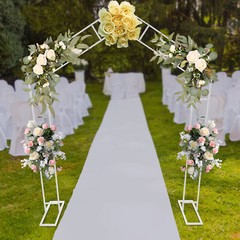 7.9ft Feet White/Gold Metal Arch for Wedding Party Decoration-Free&Fast Shipping