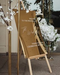 Gold Mirror Acrylic Wedding Welcome Sign – Wedding Reception Sign -Wedding Decor