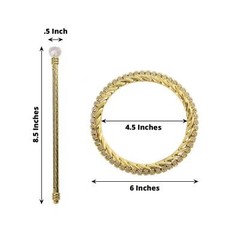 2 Round 6 in Plastic CURTAIN TIE Backs Braided Design Acrylic Crystals Party