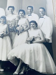 1950s Wedding Party 8×10 Photograph Chicago Family Bride Groom American Marriage