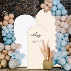 Double Color Arch Backdrop Cover Set of 3 – 6FT+6.6FT+7.2FT White+Crean