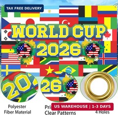 World Football Tournament Cup Celebration Backdrop 43×71 Inch 2026 Vibrant Socce
