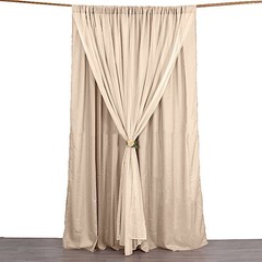 NUDE 10 ft x 10 ft Polyester Sheer Chiffon Dual Layer CURTAIN Rod Pockets Party