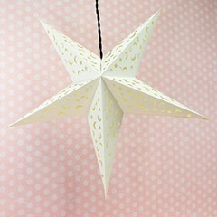 Quasimoon 24″ White Star Moon Cut-Out Paper Star Lantern, Hanging Decoration …