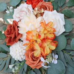 Burnt Orange Wedding Arch Flowers – Pack of 2 for Ceremony & Decor