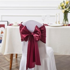 Burgundy Satin Chair Sash-6″ X 108″-50 Pk.-NEW IN ORG OPEN PKG