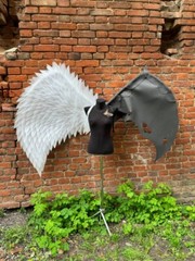 Black and White Angel Wings Devil Lucifer Halloween Costume Luzefer Handmade