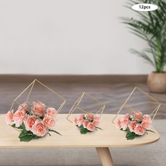 12Pcs Metal Geometric Flower Stand Elegant Gold Wedding Centerpieces Party Decor