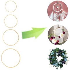Dream Catcher Rings 12Pcs Wood Bamboo Floral Hoop for DIY Wreath Decor1628