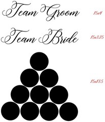 Beer Pong Vinyl Decal Sticker Set Wedding Party Table Team Bride Groom