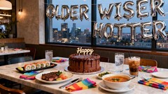 Older Wiser Hotter Foil Balloons Letter Banner Funny Birthday Decorations for…