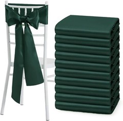 Satin Chair Sashes Blackish Green 6 x 108 inch 50 Pcs | Universal Chair Cover
