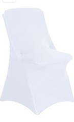 Azon Special Event/Wedding White, Spandex Folding Chair Covers, 50 Count