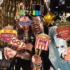 30 Pieces Carnival Photo Booth Props Funny Circus Carnival Photobooth Props C…