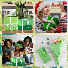 PLULON 60 Sheets Green Tissue Paper Bulk, Large,