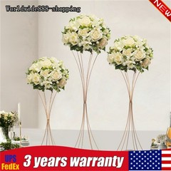 3 pcs Gold Wedding Table Hourglass-shaped Flower Stand For Anniversary Ceremony