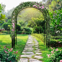Heavy Wedding Arch Metal Outdoor Garden Arbor Trellis Lattice Climbing Plants US