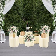 8 Pcs Foldable Paper Column Display Stands, Round Cylinder Wedding Flower Stands