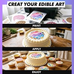 Wafer Paper A4 Size 25pcs Edible Printer Sheets, 25pcs White Letter Size 8.5″…