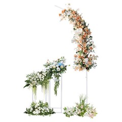 Ballon Arch Stand And 2 Wedding Flower Stands, Arch Backdrop Stand For Parties